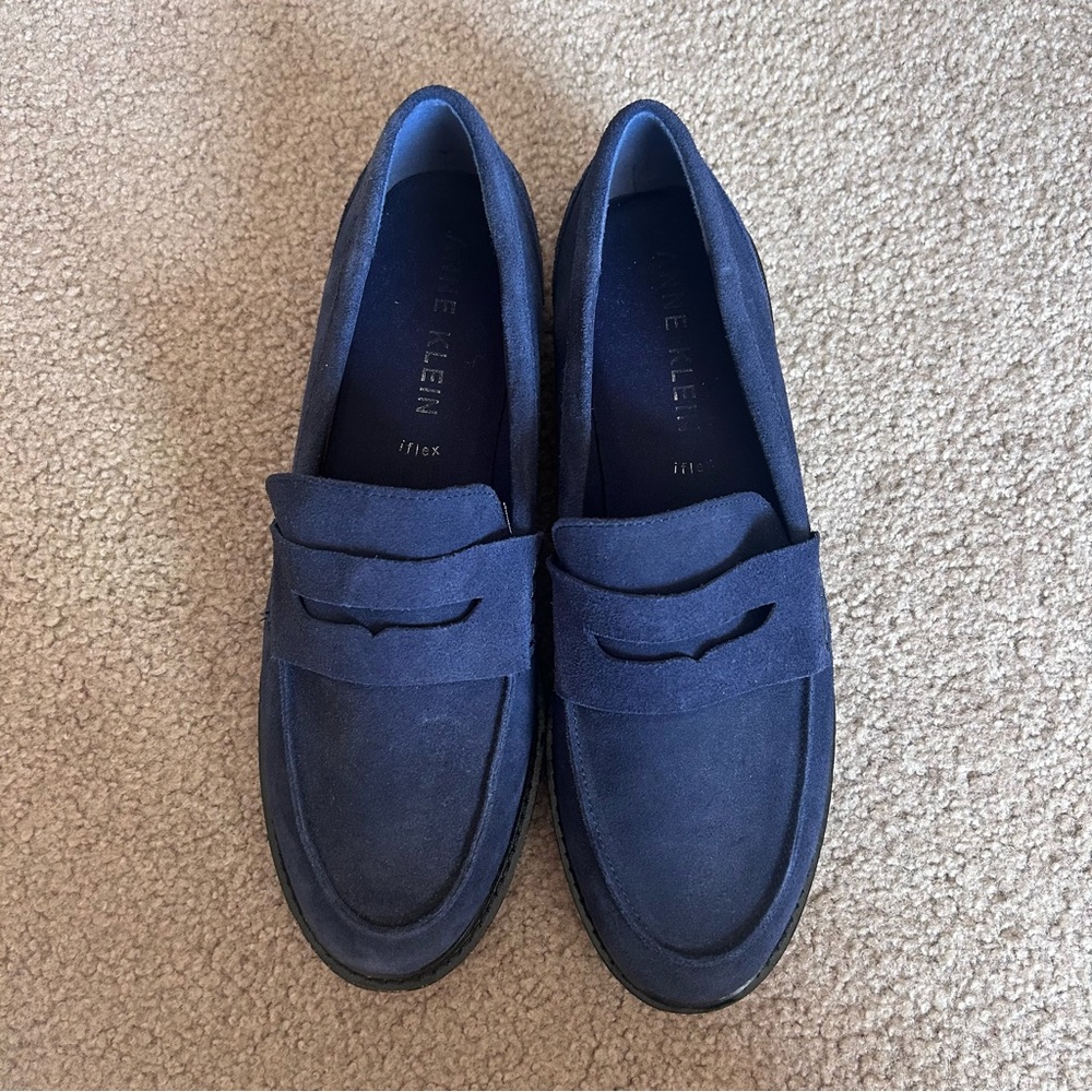Anne Klein Blue Suede Loafers-10